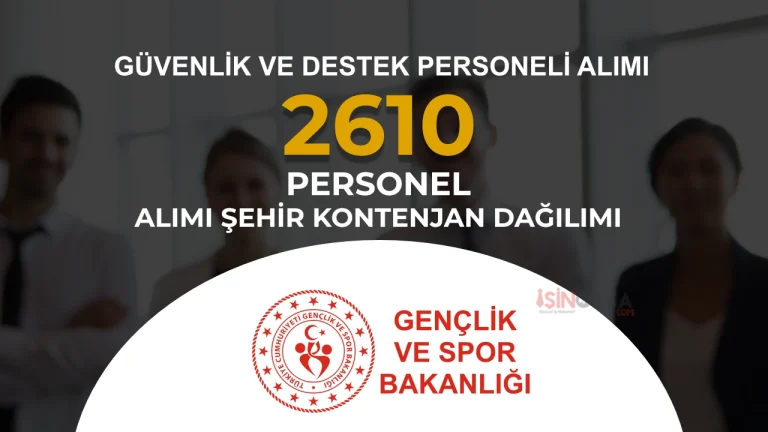 GSB 2610 Personel Alımı İl Bazlı Kontenjan Dağılımı: Hangi Şehirde Kaç Kişi Alınacak?