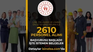 GSB 2610 Personel Alımı Başvurusu Başladı! İşte Belgeler