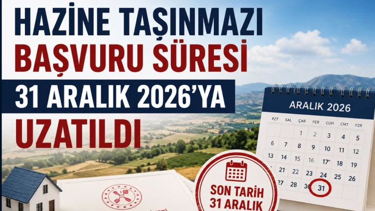 Hazine Taşınmazı Başvuru Süresi 31 Aralık 2026'ya Uzatıldı