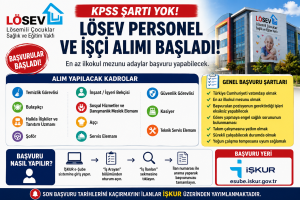 LÖSEV Yeni Personel ve İşçi Alımı İlanlarını Yayımladı