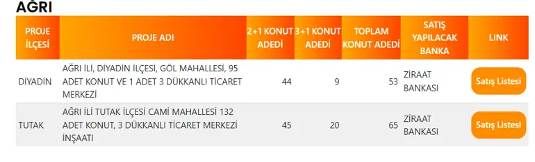 Ağrı'da 118 TOKİ Konutu Satışa Çıkıyor! İşte İlçe İlçe Konut Dağılımı 4 AGRI TOKI PROJE LISTESI