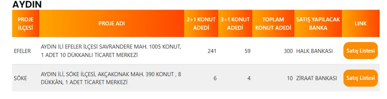 Aydın'da 310 TOKİ Konutu Satışa Çıkıyor! İşte İlçe İlçe Konut Dağılımı 4 AYDIN TOKI PROJE LISTESI