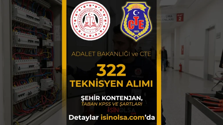 Adalet Bakanligi 322 Teknisyen alim