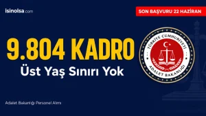 Adalet Bakanlığı Personel Alımında 9 Bin 804 Kadroya Üst Yaş Sınırı Yok