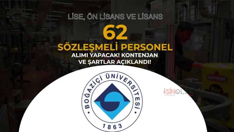 Boğaziçi Üniversitesi 62 Sözleşmeli Personel Alımı Yapacak!