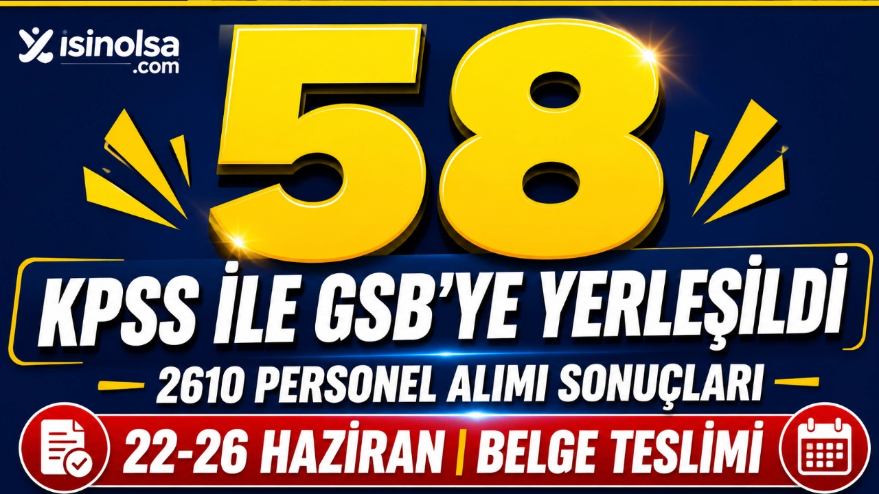 GSB 58 KPSS İle Atama Yapıldı! 2610 Personel Alımı Sonuçları ve Belgeleri Açıklandı