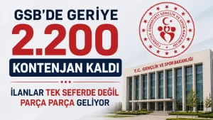 GSB’de Geriye 2.200 Kontenjan Kaldı: İlanlar Tek Seferde Değil Parça Parça Geliyor