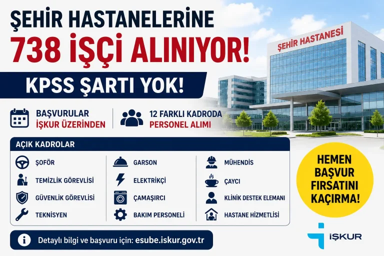Haziran Müjdesi: Şehir Hastanelerine 738 İşçi Alınacak