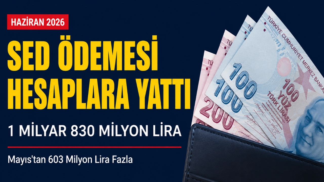 Haziran SED Ödemesi 1 Milyar 830 Milyon Lira: Mayıs'tan 603 Milyon Lira Fazla