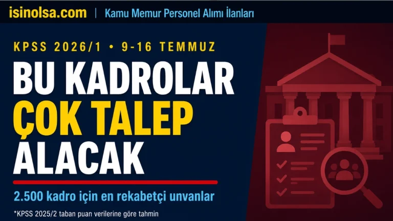 KPSS 2026/1 Tercihleri ile 2.500 Memur Alımında Bu Kadrolar En Yoğun Talebi Alacak