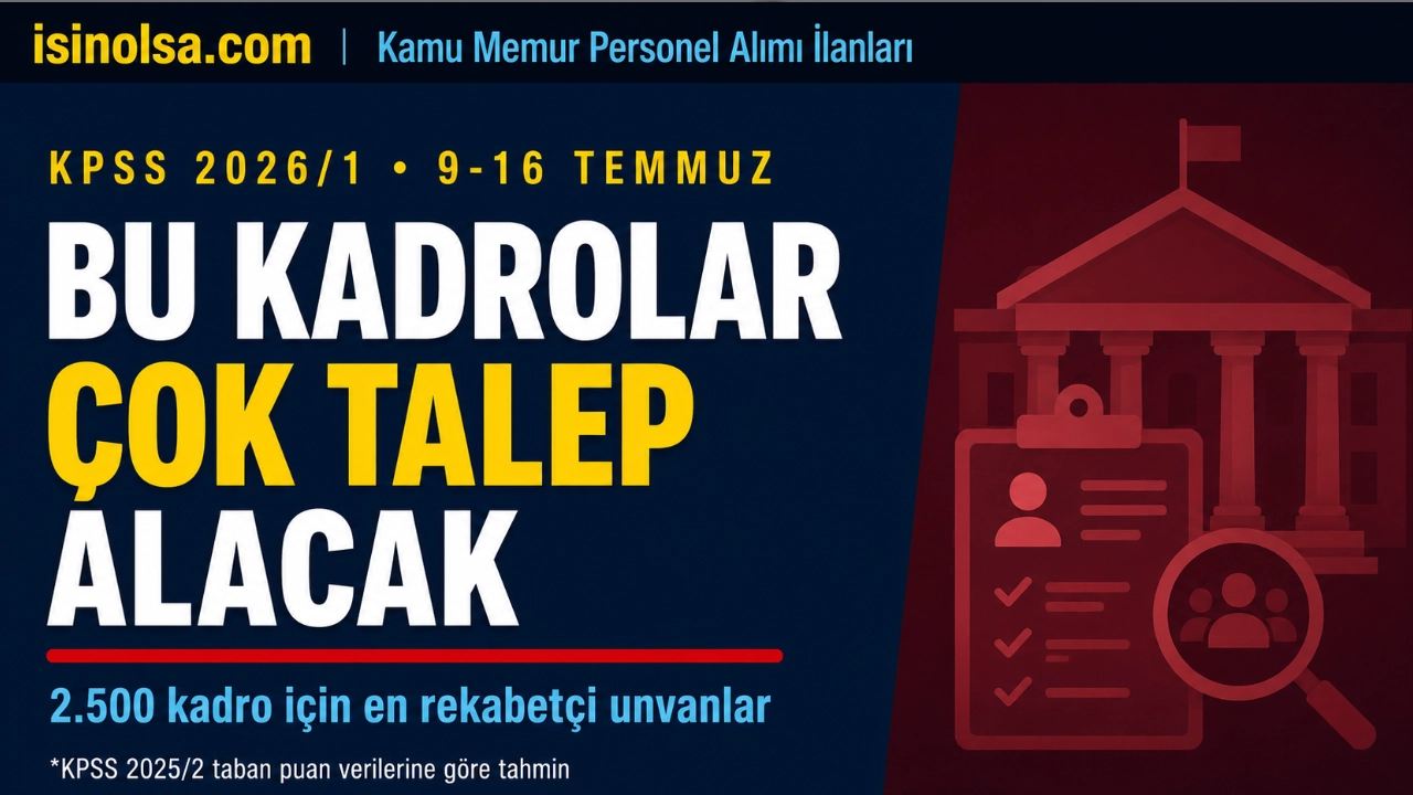 KPSS 2026/1 Tercihleri ile 2.500 Memur Alımında Bu Kadrolar En Yoğun Talebi Alacak