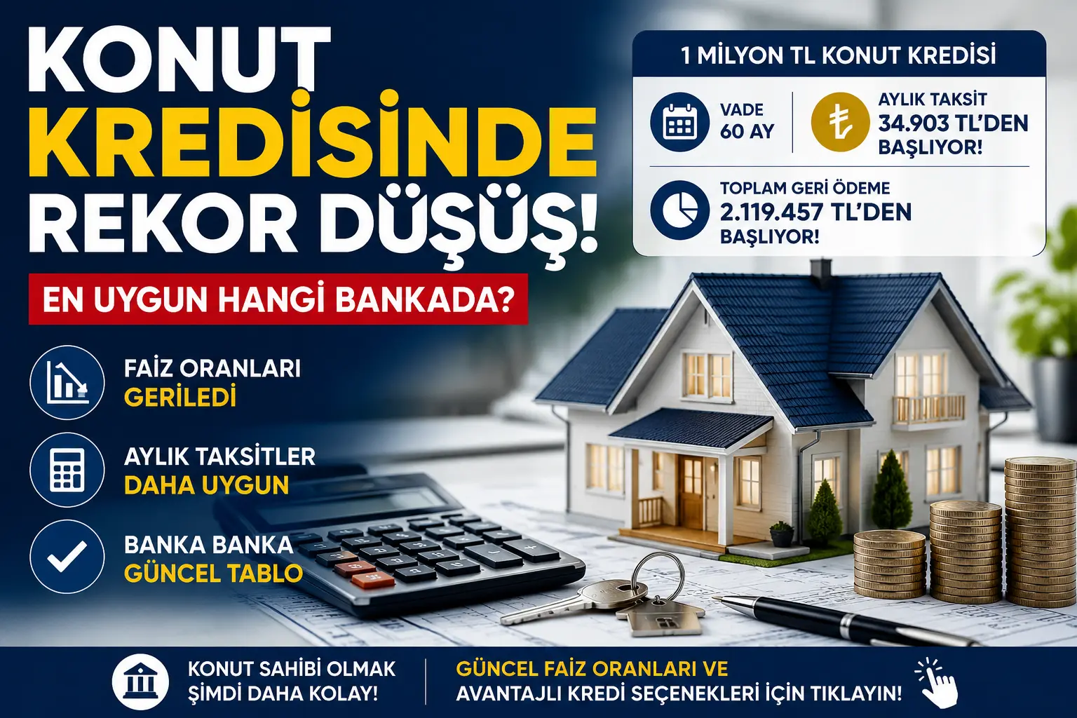Konut Kredisi Faizleri Güncellendi: En Düşük Taksit Hangi Bankada?
