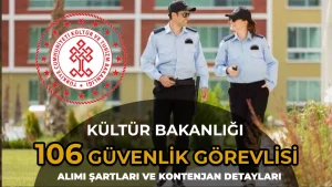 Kültür Bakanlığı 106 Koruma ve Güvenlik Görevlisi Alımı: Şartlar ve Şehre Göre Kontenjanlar
