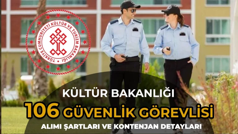 Kültür Bakanlığı 106 Koruma ve Güvenlik Görevlisi Alımı: Şartlar ve Şehre Göre Kontenjanlar