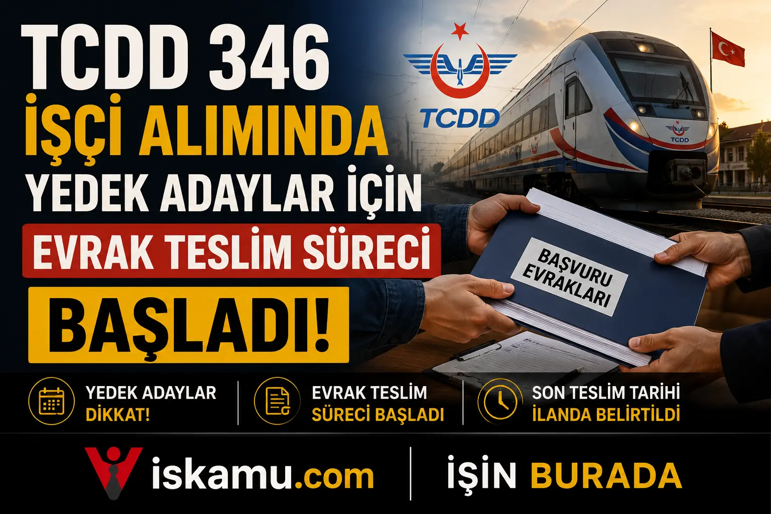 TCDD 346 İşçi Alımında Yedek Adaylar İçin Evrak Teslim Süreci Başladı