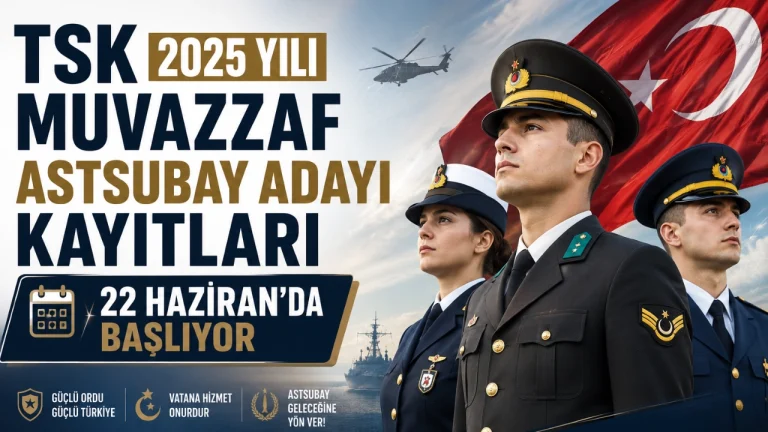 TSK 2025 Yılı Muvazzaf Astsubay Adayı Kayıtları 22 Haziran’da Başlıyor