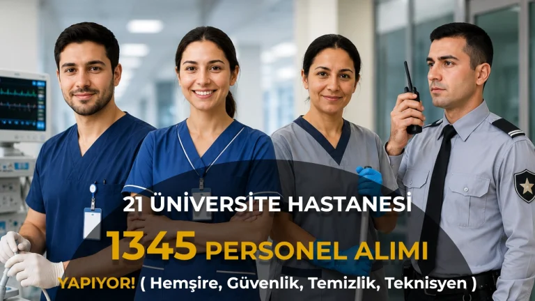21 Şehir Kamu Hastanelerine 1345 Personel Alımı: Hemşire, Güvenlik, Temizlik, Teknisyen