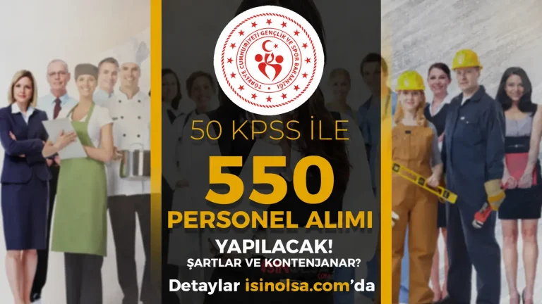 GSB 550 Sözleşmeli Personel Alımı Yapacak!
