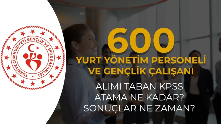 GSB 600 Yurt Yönetim ve Gençlik Çalışanı Alımı Taban Atama Puanları?