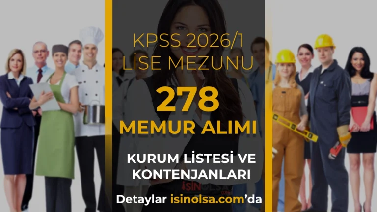 Lise Mezunu KPSS 2026/1 Tercih Kılavuzu ile 278 Memur Alımı Kontenjan ve Kurum Listesi