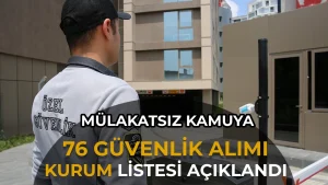 Kamuya Mülakatsız 76 Güvenlik Görevlisi Alınıyor! Kurumlar ve Şartlar Açıklandı
