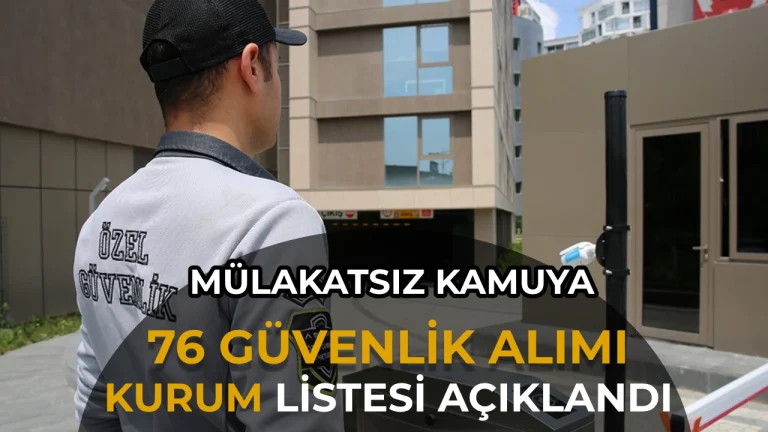 Kamuya Mülakatsız 76 Güvenlik Görevlisi Alınıyor! Kurumlar ve Şartlar Açıklandı