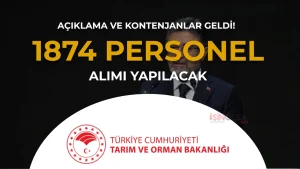 Tarım ve Orman Bakanlığı 1.874 Sözleşmeli Personel Alacak