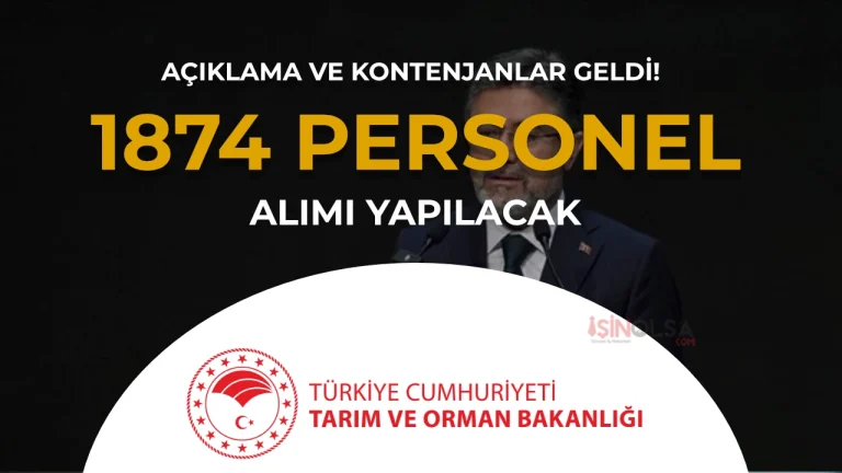 TARIM BAKANLIGI 1874 PERSONEL ALIMI