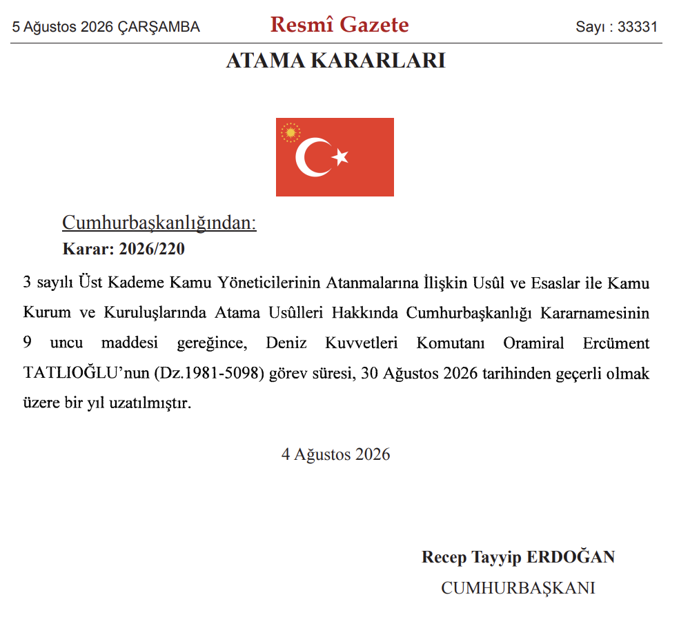 5 Ağustos 2026 Resmi Gazete Atama Kararı Yayımlandı! 4 image 174