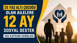25 Yaş Altı Çocuğu Olan Ailelere 12 Ay Sosyal Destek: SED Kapsamı Genişledi