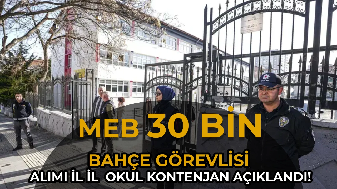 30 Bin Bahçe Görevlisi İçin İl İl Okul Kontenjan Dağılımı Açıklandı!