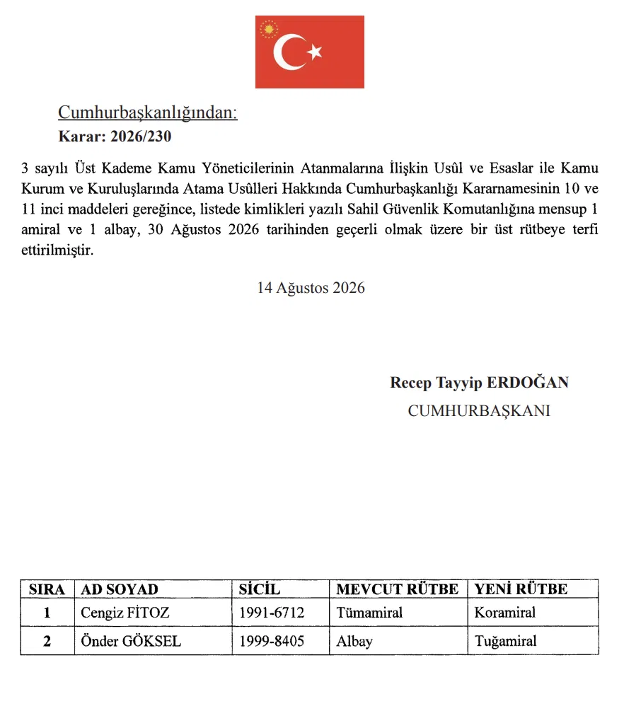 TSK'da 230'u Aşkın General ve Amiral için Terfi ve Atama Kararı 10 image 66