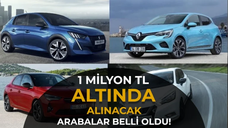 1 Milyon TL’ye 10 Yaşından Genç Hangi Arabalar Alınır? 2022 Model Seçenekler Var