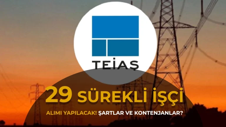 TEİAŞ 29 Sürekli İşçi Alımı Yapacak! Şartlar ve Kontenjanlar