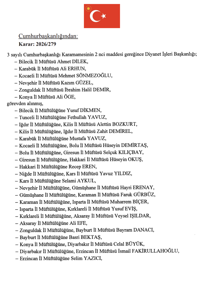 Resmî Gazete'de Büyük Atama Dalgası! 35 İlde Müftü Değişti, Bakanlıklara Yeni İsimler Atandı 2 image 13