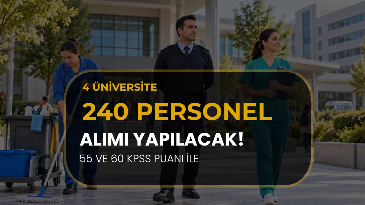 4 Üniversite 240 Sözleşmeli Personel Alacak! 55 ve 60 KPSS ile Başvuru Şartları
