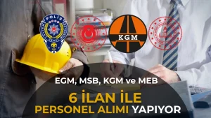EGM, MSB, KGM ve MEB Birimlerine İŞKUR’dan Personel Alımı! İşte 6 İlan