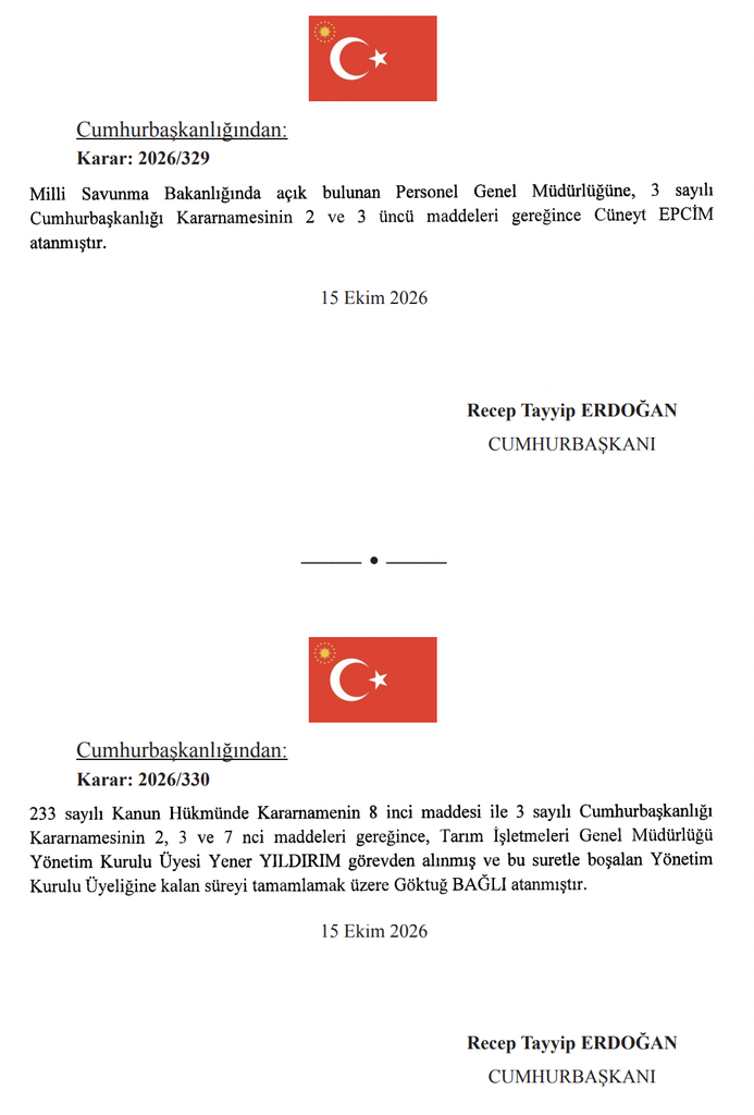 Resmi Gazete 16 Ekim Atama Kararları! 15 İsim Atandı, 2 İsim Görevden Alındı 7 image 30