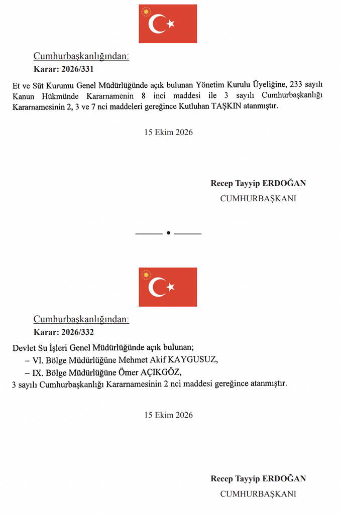 Resmi Gazete 16 Ekim Atama Kararları! 15 İsim Atandı, 2 İsim Görevden Alındı 8 image 31