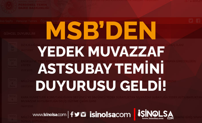 MSB'den Muvazzaf Astsubay Temini Yedek Aday Duyurusu Geldi! 2 msb den muvazzaf astsubay temini yedek aday duyurusu geldi h42402 2b901