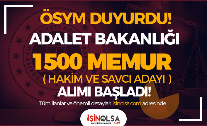 Adalet Bakanlığı 1500 Hakim ve Savcı Adayı Alımı ÖSYM'de Başladı! Sınav Ücreti Ne Kadar? 19 adalet bakanligi 1500 hakim ve savci adayi alimi osym de basladi sinav ucreti ne kadar h42858 c6410