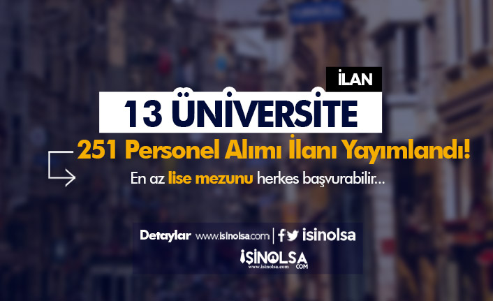 13 universite 251 personel alimi ilani yayimlandi h43529 3e3e9