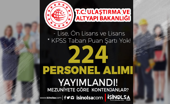 Ulaştırma Bakanlığı 224 Kamu Personeli Alımı 24 İlde - Lise, Ön Lisans ve Lisans 1 ulastirma ve altyapi bakanligi 224 sozlesmeli personel alimi lise on lisans ve lisans h43446 aef4c