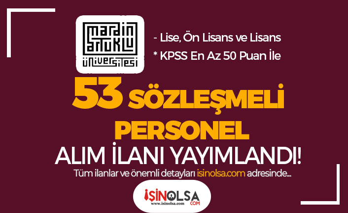 Mardin Artuklu Üniversitesi 53 Sözleşmeli Personel Alımı - Lise, Ön Lisans ve Lisans 10 mardin artuklu universitesi 53 sozlesmeli personel alimi lise on lisans ve lisans h43919 0a816