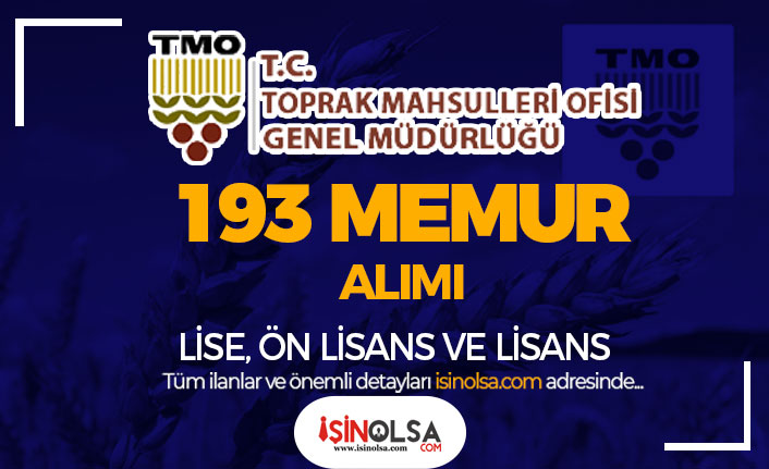 TMO 193 Memur Alımı İlanı 2023 - Lise, Ön Lisans ve Lisans 5 tmo 193 memur alimi ilani 2023 lise on lisans ve lisans h44709 030be
